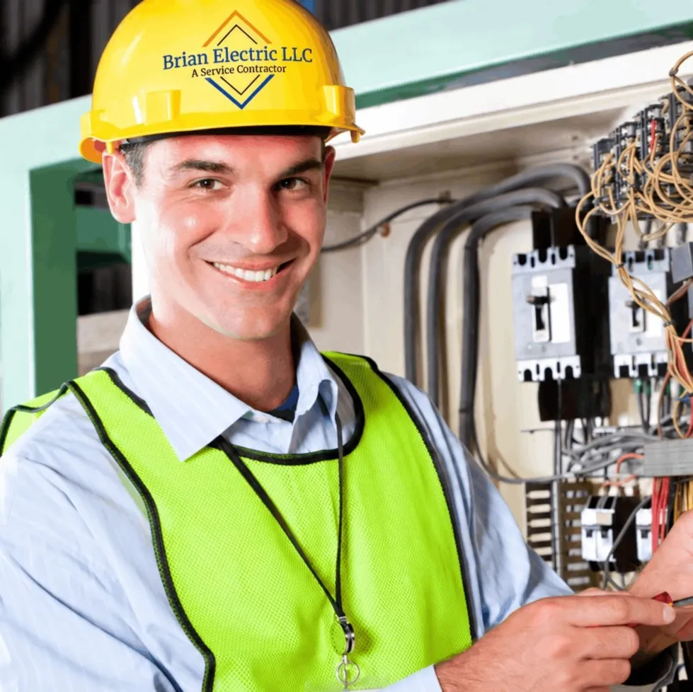 Licensed electrician from Brian Electric LLC working on an electrical panel in Durham, NC